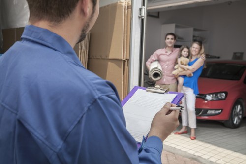 Loading furniture and boxes into a van for a local Richmond upon Thames job