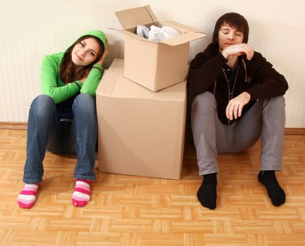 Moving van near residential streets in Richmond upon Thames for student removals