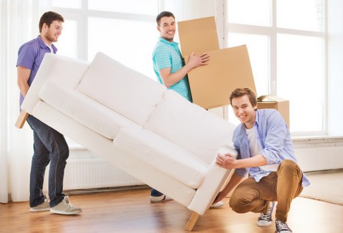 Packed boxes and furniture ready for storage in Richmond upon Thames