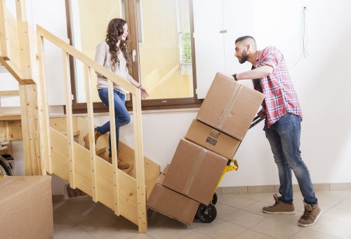 Careful wrapping and transport of household items during a local move