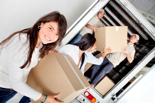 Moving van and boxes prepared for a Richmond upon Thames relocation